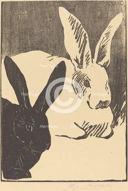 Rabbits (Les Lapins), 1893. Creator: Henri-Charles Guerard.