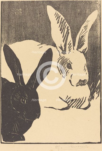 Rabbits (Les Lapins), 1893. Creator: Henri-Charles Guerard.