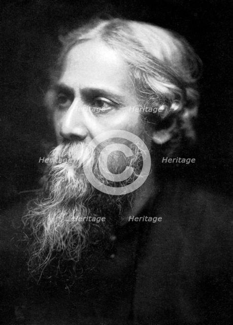 Rabindranath Tagore (1861-1941), Indian philosopher and poet, c1930-1941. Artist: Unknown