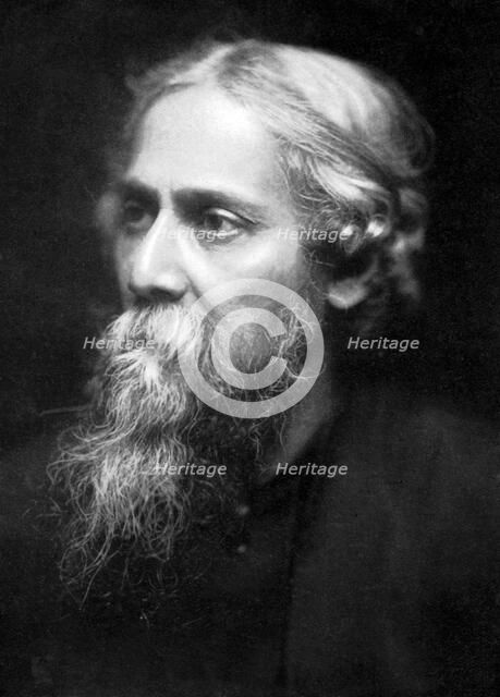 Rabindranath Tagore (1861-1941), Indian philosopher and poet, c1930-1941. Artist: Unknown