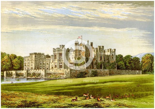 Raby Castle, County Durham, home of the Duke of Cleveland, c1880. Artist: Unknown