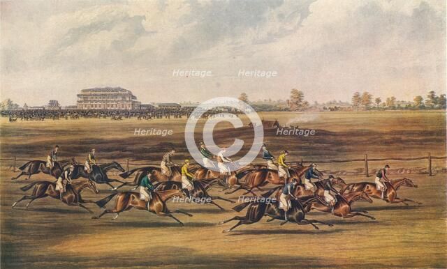 'Race for the Great St. Leger Stakes, 1836. Approbation - Off in good Style', (1837).  Creator: James Pollard.