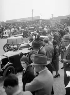 Race meeting at Brooklands. Artist: Bill Brunell