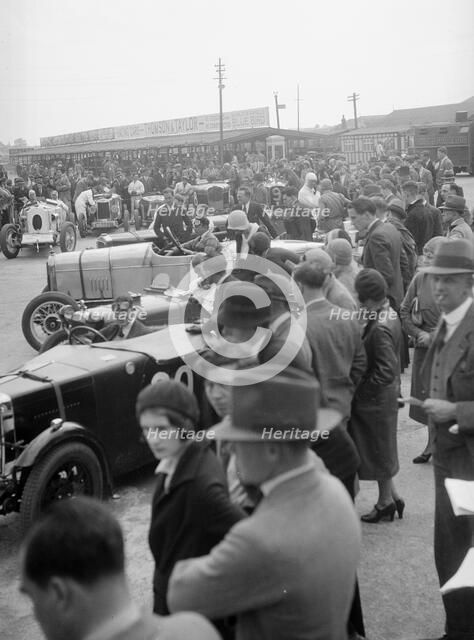 Race meeting at Brooklands. Artist: Bill Brunell.