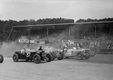 Race meeting at Donington Park, Leicestershire, 1936. Artist: Bill Brunell
