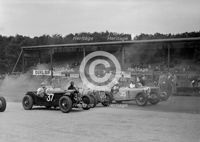 Race meeting at Donington Park, Leicestershire, 1936. Artist: Bill Brunell.