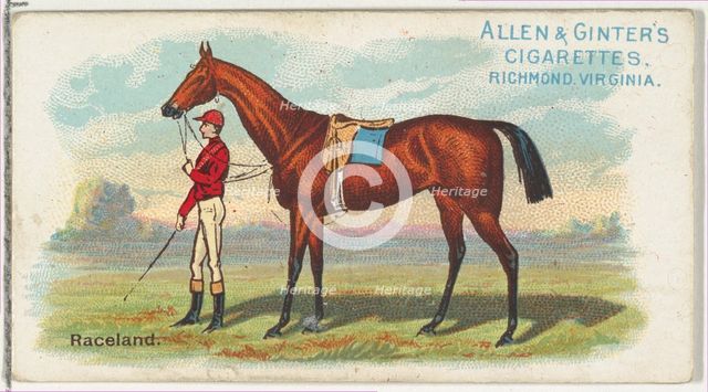 Raceland, from The World's Racers series (N32) for Allen & Ginter Cigarettes, 1888. Creator: Allen & Ginter.