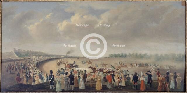 Races at Champ-de-Mars, current 8th arrondissemnt, around 1830. Creator: Unknown.