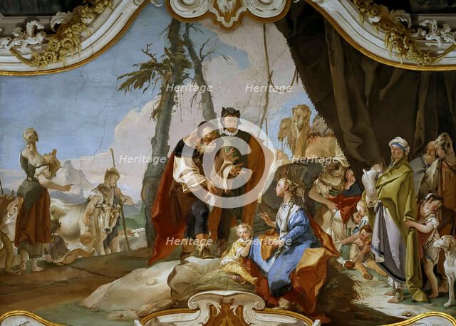 Rachel Hiding the Teraphim from her Father Laban, ca 1728. Creator: Tiepolo, Giambattista (1696-1770).