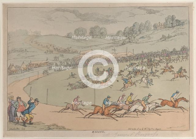 Racing, October 20, 1811., October 20, 1811. Creator: Thomas Rowlandson.
