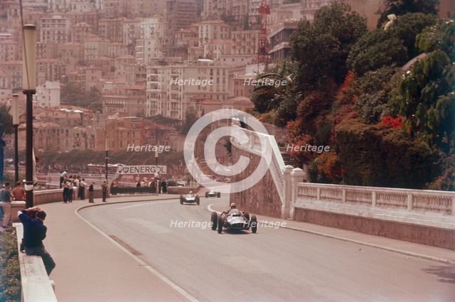 Racing cars on the road track at the Monaco Grand Prix, Monte Carlo. Artist: Unknown