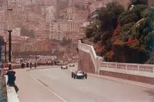 Racing cars on the road track at the Monaco Grand Prix, Monte Carlo