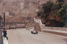 Racing cars on the road track at the Monaco Grand Prix, Monte Carlo