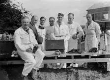 Racing drivers at the RAC TT Race, Ards Circuit, Belfast, 1929 Artist: Bill Brunell