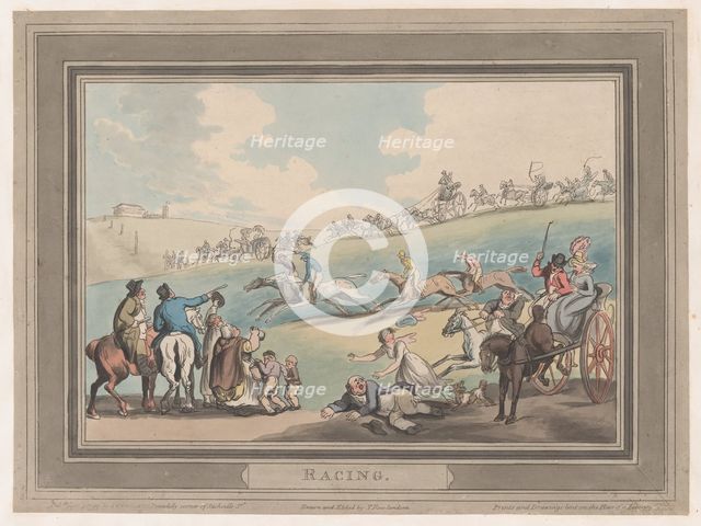 Racing [The Start], January 1, 1799., January 1, 1799. Creator: Thomas Rowlandson.