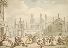 Radcliffe Square, Oxford, early 19th century. Artist: Thomas Rowlandson