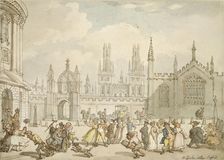 Radcliffe Square, Oxford, early 19th century. Artist: Thomas Rowlandson