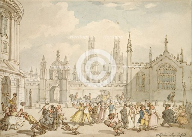 Radcliffe Square, Oxford, early 19th century. Artist: Thomas Rowlandson.