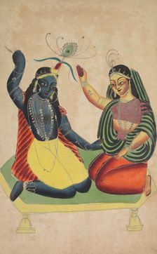 Radha and Krishna, 1800s. Creator: Unknown