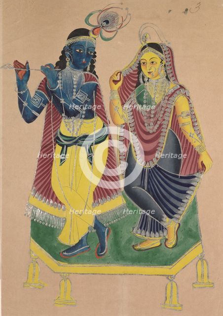 Radha and Krishna, 1800s. Creator: Unknown.