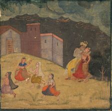 Radha and Krishna Caught in a Storm, c.1615-1620. Creator: Unknown