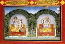 Radha and Krishna, Illustration to Poems by Shribhatta, c1800. Creator: Unknown