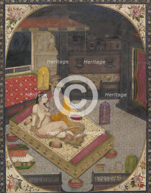 Radha and Krishna on a Bed at Night, ca. 1830. Creator: Unknown.