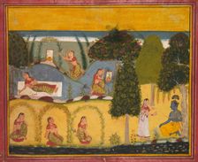 Radha Awaiting Reconciliation with Krishna, from a Gita Govinda of Jayadeva, c. 1680. Creator: Unknown