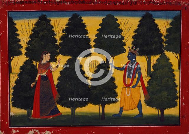 Radha Rejecting Krishna, c1760. Creator: Unknown.