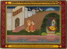 Radha’s Confidante Brings Her to Krishna, c. 1790-1800. Creator: Unknown