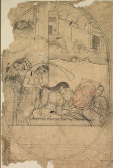 Radha's Hair Being Dressed, c. 1790-1800. Creator: Unknown