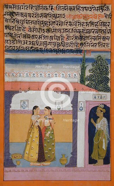 Radha's Hidden Endeavors That Indicate Her Preoccupation with Love..., between c1650 and c1700. Creator: Unknown.