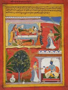 Radhika's Manifest Agitation (Prakasha Udvaiga), Folio from a Rasikapriya..., between 1625 and 1650. Creator: Sahibdin