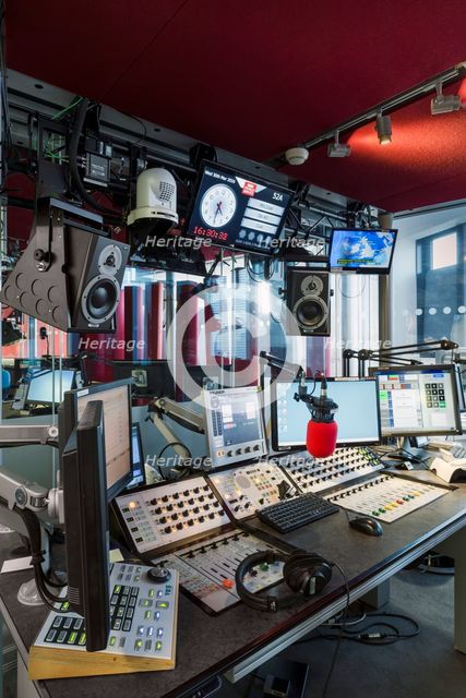 Radio studio, New Broadcasting House, Portland Place, Marylebone, London, 2016. Creator: Chris Redgrave.