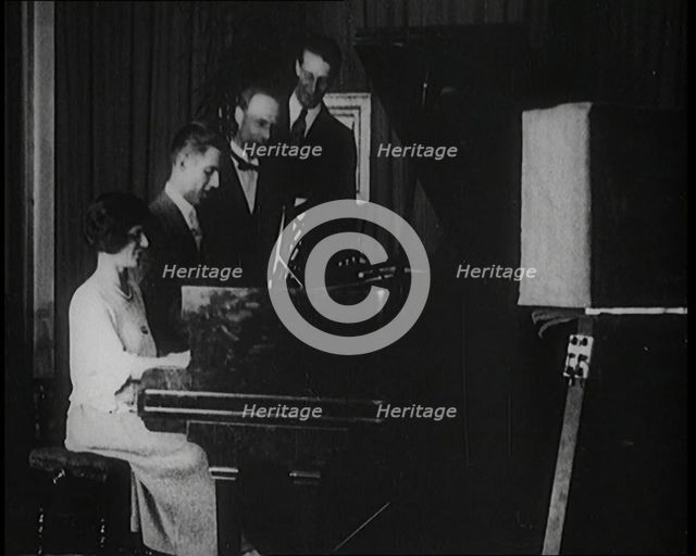 Radio Performers Playing Music and Singing, 1922. Creator: British Pathe Ltd.