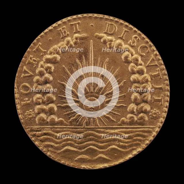 Radiant Sun among Clouds, above Sea [reverse], 17th century. Creator: Unknown.