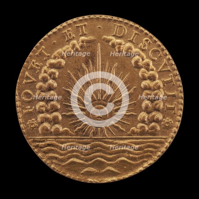 Radiant Sun among Clouds, above Sea [reverse], 17th century. Creator: Unknown.