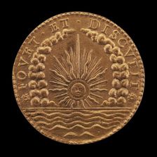 Radiant Sun among Clouds, above Sea [reverse], 17th century. Creator: Unknown