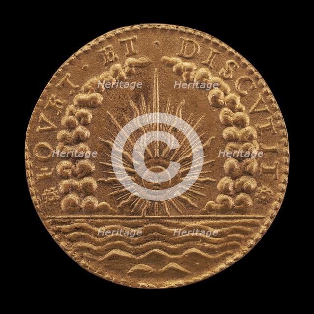 Radiant Sun among Clouds, above Sea [reverse], 17th century. Creator: Unknown.