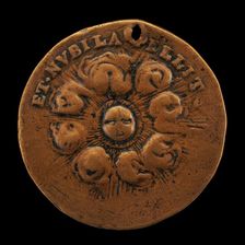 Radiant Sun Dispelling Clouds [reverse], c. 1575. Creator: Unknown