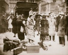 Radical hunger marchers gathering in New York, USA, Great Depression, November 1932. Creator: Unknown
