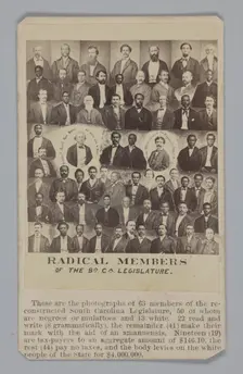 Radical Members of the South Carolina Legislature, 1868. Creator: Unknown