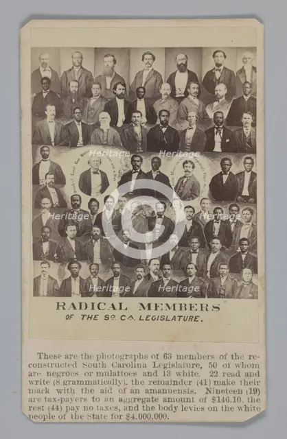 Radical Members of the South Carolina Legislature, 1868. Creator: Unknown.