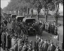 RAF Officers and Male Civilians Taking Part in a Funeral Parade for the Dead Crew of the..., 1930. Creator: British Pathe Ltd