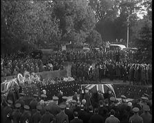 RAF Officers and Male Civilians Taking Part in a Funeral Parade for the Dead Crew of the..., 1930. Creator: British Pathe Ltd