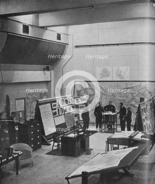 RAF Bomber Command operations room, 1941. Artist: Unknown.