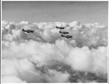 RAF Film Production Unit film still showing a hurribomber in flight, 1942. Creator: Royal Air Force Fim Production Unit