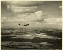 RAF Film Production Unit film still showing a hurribomber in flight, 1942. Creator: Royal Air Force Fim Production Unit