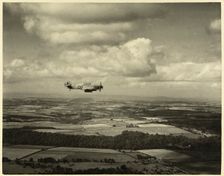 RAF Film Production Unit film still showing a hurribomber in flight, 1942. Creator: Royal Air Force Fim Production Unit
