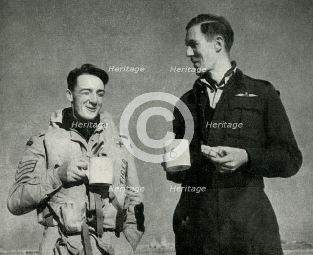 RAF personnel enjoying a cup of tea, Malta, World War II, 1942 (1944). Creator: Unknown.